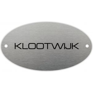 rvs naamplaatje ovaal 15x8cm BG-19