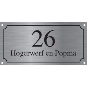 RVS naambord BGK-02 24x12cm
