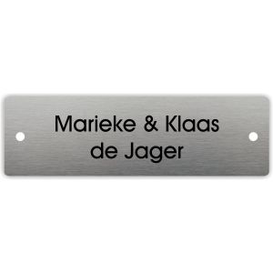 rvs naamplaatje 15x4.5cm BGK-17