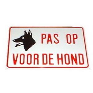 GA048 Pas op voor de hond 30x20cm