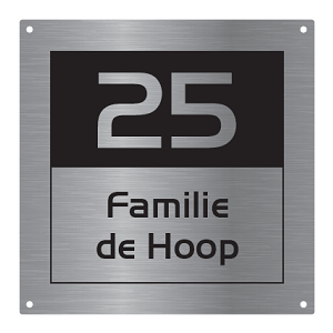 RVS naambord laser L25 20x20cm