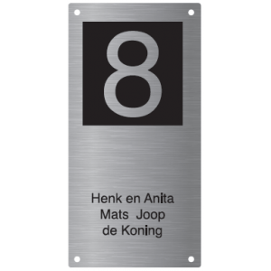 RVS naambord L27 10x20cm