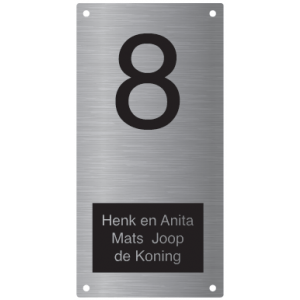 RVS naambord L30 10x20cm