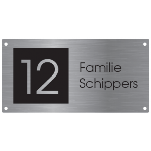 RVS naambord L33 20x10cm