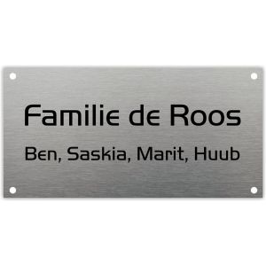 rvs naambord graveren 24x12cm