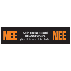OR-20 NEE NEE sticker 10x2,5cm ongewenste reclame